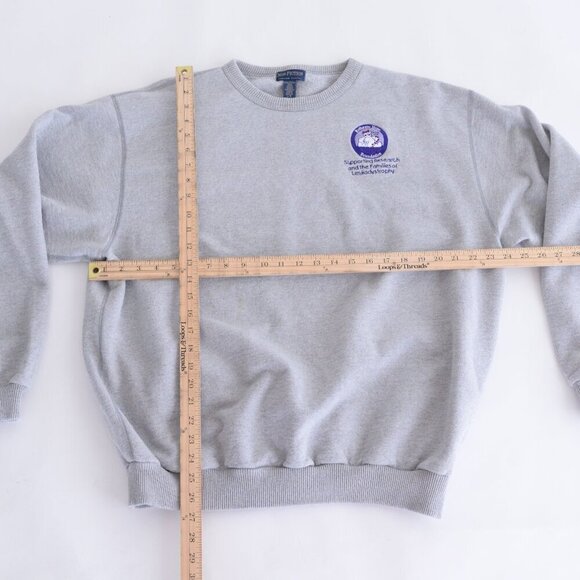 Vintage Non-Fiction Gray 100% Cotton Crew Neck Sweater Size Large - Picture 4 of 11